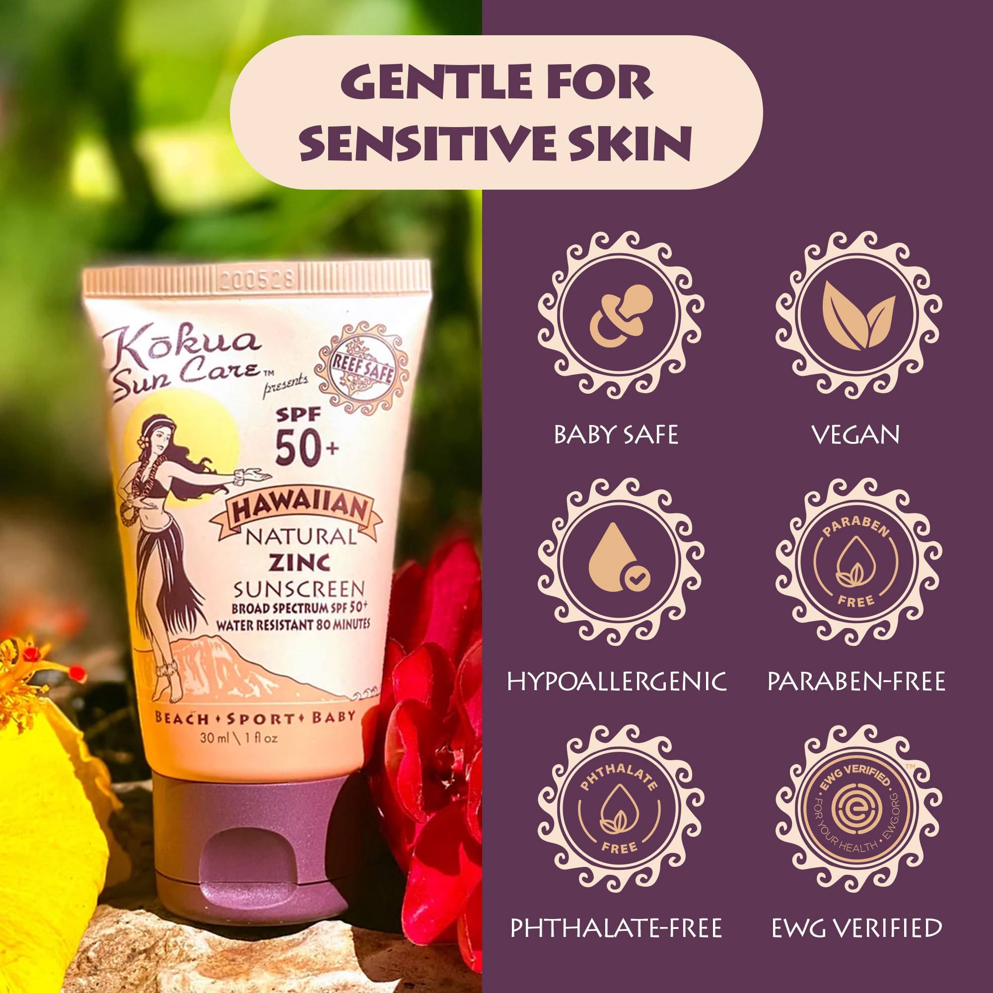 Amazon.com: Kokua Sun Care Hawaiian Reef Safe Sunscreen SPF 50 | 1